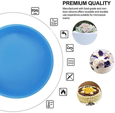 Gaosaili 2pcs 8 Inch Silicone Cake Tins for Baking Non-Stick Baking Tins Deep Round Cake Pan with Removable Bottom for Wedding/Birthday/Christmas Cake Baking