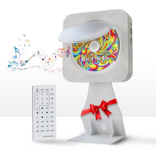 Player Elite Portable CD, DVD Players for Home, Desk and Wall Mount CD Player. HiFi with Radio, Wireless Bluetooth Speaker Built in. Wall CD Player, Kids Music Player. Gift Ideas.