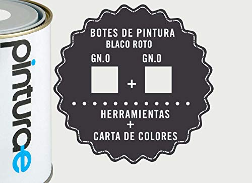 KIT BLANCO ROTO: 8 LTS. PINTURA PLASTICA MATE COLOR BLANCO ROTO