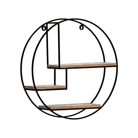 MH London Circle Wall Shelf - Lemar Shelves - Exclusively Designed Hand Crafted Wood Display Shelf. Contemporary Design - Floating Shelves for Bedroom, Living Room of Home Office Cover