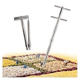 LZMZMQ Folding Grain Sampler Metal Stainless Steel, Cement Granule Powder Rice Portable Sampling Pole with 2 Pouring Ports, for Laboratory/Industry/Agriculture(Dia 3.8cm/1.5in,Unfolded L 3.5m/11.5ft)