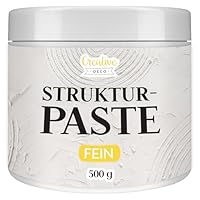 Creative Deco Strukturpaste Feinkörnig 500 g | Weiße Spachtelmasse für Acrylmalerei | Feinpaste für Kunstprojekte, Acrylfarbe, DIY, 3D-Effekte, Texturen | Einfach mit Palettenmesser aufzutragen