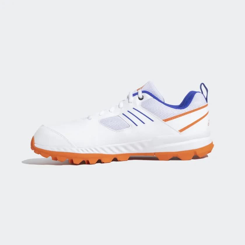 Image of adidas Men Synthetic Crihase 23 Cricket Shoe FTWWHT /LUCBLU /SEIMOR (UK-6), White
