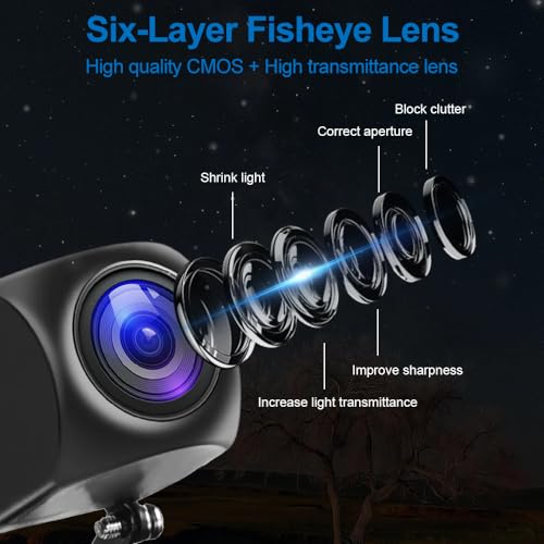 Image of Automotive Backup Camera, Metal Rearview Camera with Switchable AHD 1080P AHD 720P and CVBS, Dual Mount Brackets Universal Reversing Camera for Car Pickup Truck SUV (HD02)