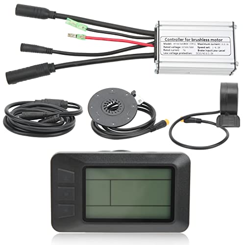 RASTKY Controlador de Velocidad de Motor sin Escobillas 36V-48V Controlador de Motor de Bicicleta Eléctrica de Velocidad 15A 36V 48V con Panel LCD7U Kit de 1 a 2 Cables Accesorios para
