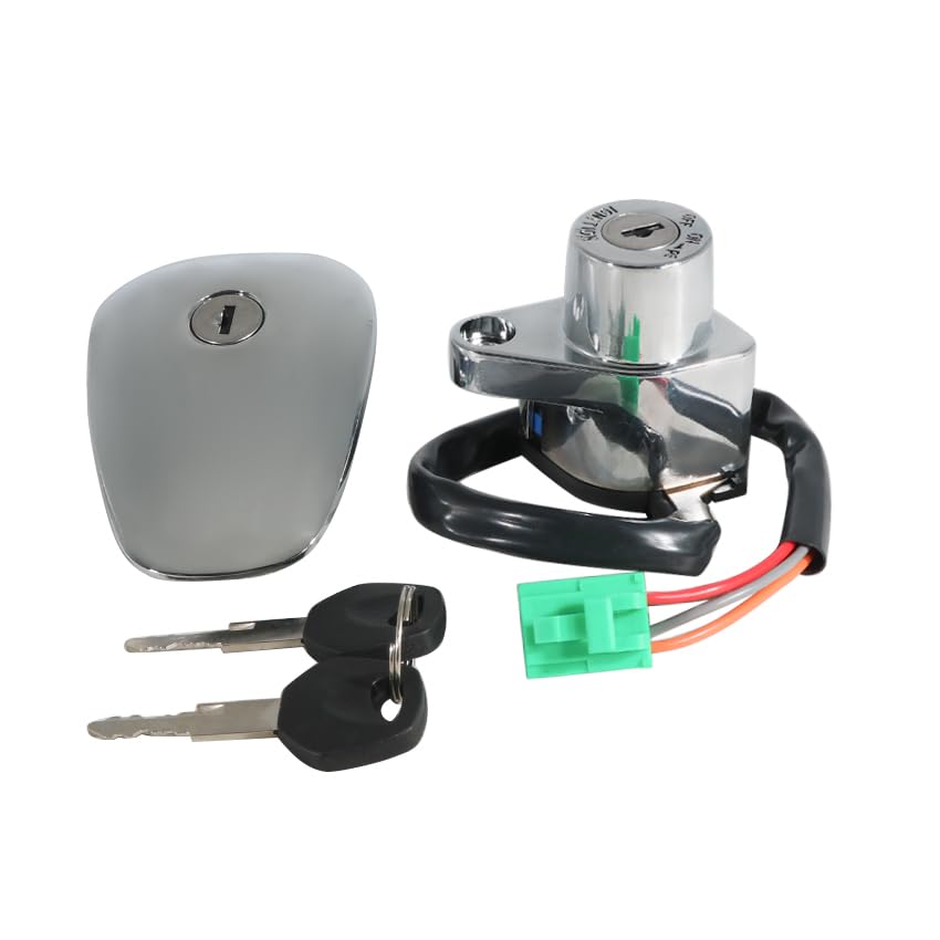 Ignition Switch Fuel Gas Cap Seat Lock Keys for Suzuki 44200-38A00 44200-38A80, 44200-38A80-KEY 44200-38A90-KEY, for Suzuki VS800 Boulevard S50 2005-2009, VS1400 Boulevard S83