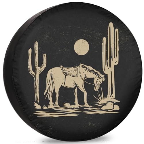 Camper Spare Tire Cover Western Texas Horse 12-17 Inch