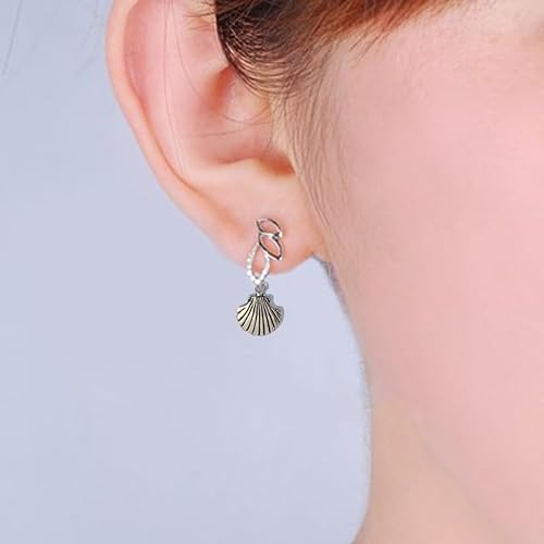 Miniatura 5 de LOTIKOU 50 dijes de concha de concha de marina, colgantes de concha de plata antigua, mini dijes de concha dorada, dijes de concha para hacer joyas,