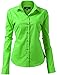 Produktbild INFLATION Damen Hemd mit Knöpfen Baumwolle Bluse Langarmshirt Figurbetonte Hemdbluse Business Oberteil Arbeithemden Grün 40/14