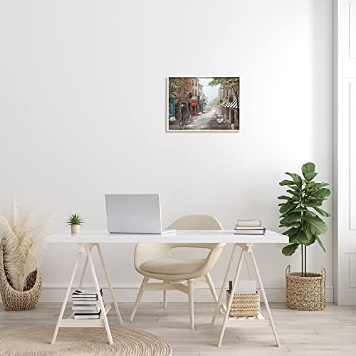 Image of 'Classic European Urban Street Vintage Bistro'| Framed Giclee Art | Stupell Industries | White, 20 x 16 Inches, Easy to Hang and Sturdy, Made in USA, by Ruane Manning