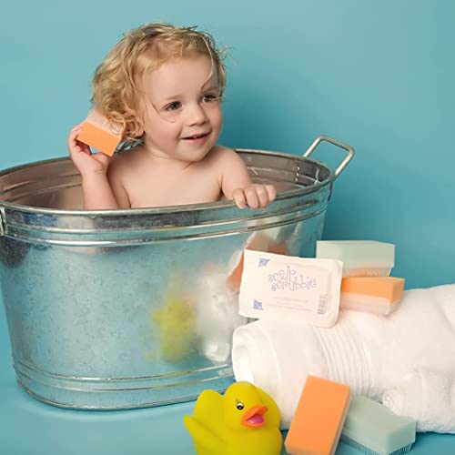 Scalp Scrubbie Sterilized Cradle Cap Brush - 3-Pk - Sterile And Safe - 2 In 1, Baby Brush And Baby Bath Sponge | Baby Brush For Cradle Cap Treatment And Baby Bath Time #TOP2