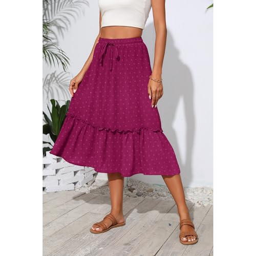 Image of Witsmile High Waist Tiered Skirts for Women Flowy Skirts for Women Long Length with Pockets 2026 Fashion Trendy