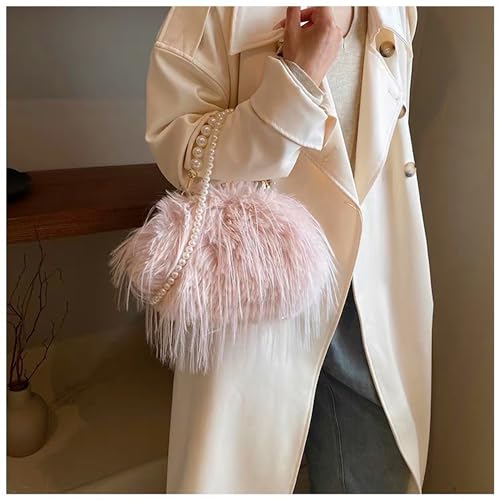 Image of Feather Purse Clutch For Women Ostrich Feather Handbag Shoulder Crossbody Evening Bag | Feather Purse