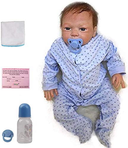 ZIYIUI Reborn Dolls Boy 20 inch 50cm Real Life Baby Dolls Soft Silicone Vinyl Realistic Newborn Baby with Free Magnet Pacifier Kids Toys