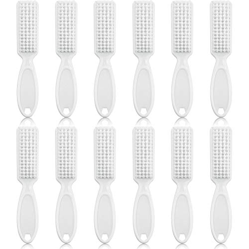 12 Pieces Blade Clipper Cleaning Brush Scrub Brush Barber Blade Cleaning Clipper Nylon Brush Tool(White)