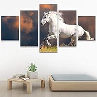 SIGNWIN 5 Panel Canvas Wall Art Modern Art Animals Cow Expressive Farmhouse/Country Multicolor Photography Sheep for Home Decorations Ready to Hang - 60