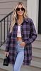 Camisas de Franela para Mujer Zeagoo, Manga Larga, Cuadros, con Botones, Tops de Otoño 6