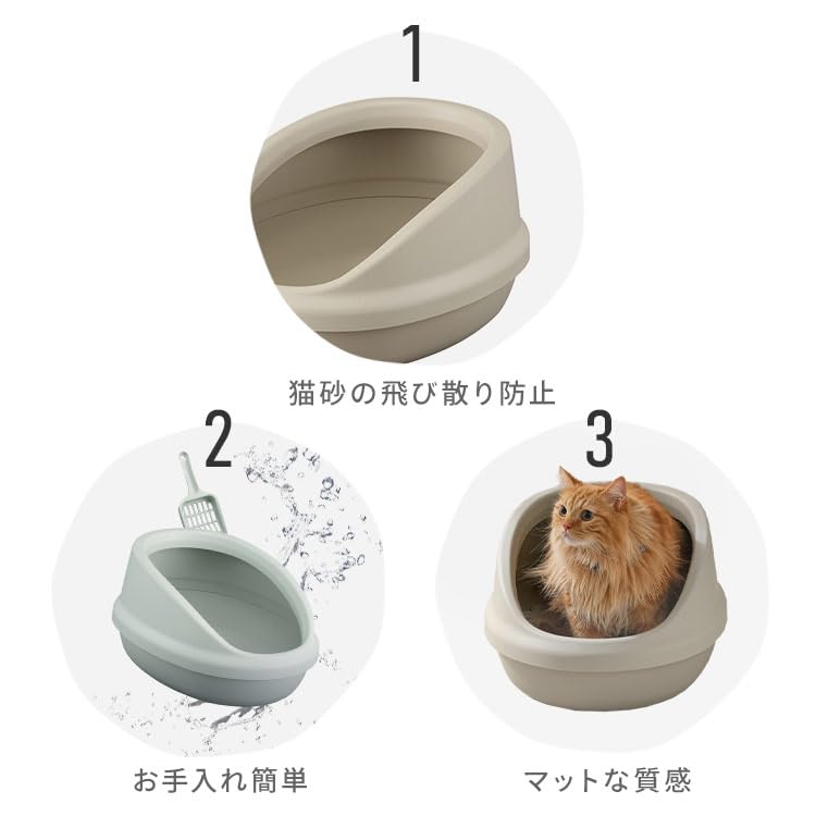 Amazon | アイリスオーヤマ 猫 トイレ シンプル ハーフカバー P-NE-500 Amazon | アイリスオーヤマ 猫 トイレ シンプル ハーフカバー P-NE-500