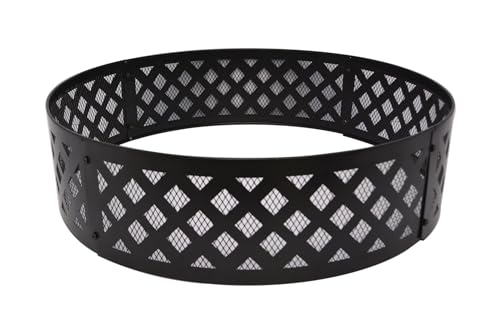 36\" Round Metal and Steel Fire Ring Black