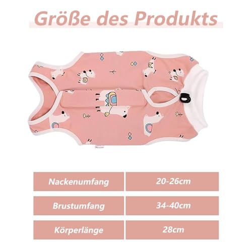 Funalix Katzen Erholungsanzug,Katzen Sterilisation nach der Operation Anti-Lick-Anzug Haustier,Süße Alpaka Muster Design Katze Chirurgie Wiederherstellung Anzug (Pink/M)