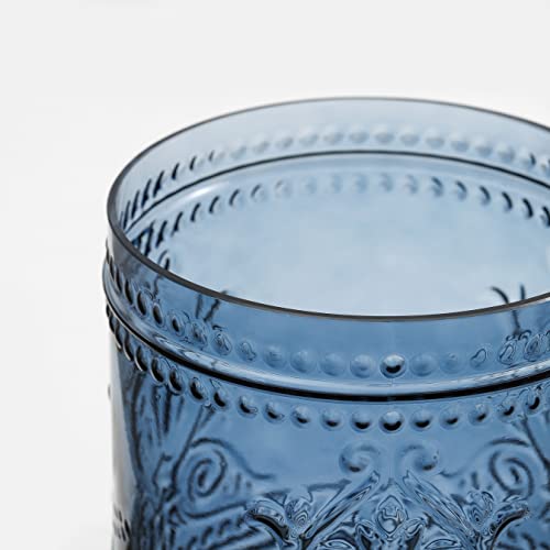 Kmwares 62 Decorative Wastebasket/Trash Can/Garbage Can For Home Accent, Kitchen, Bathroom Accessories, Office Decoration - Real Glass Solid Dark Blue thumb #6