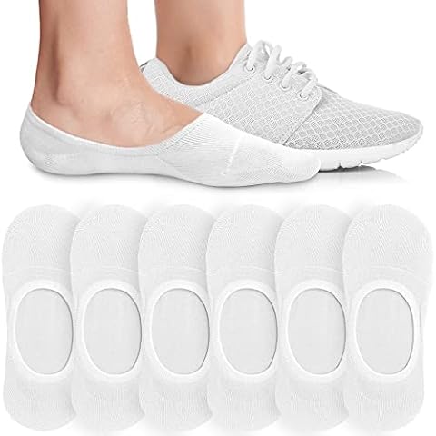 Eedor No Show Socks Womens - 3 Pairs Thin No Show Socks for Women - Non Slip Flat Boat Line Low Cut Socks White Large (8-10) Cover