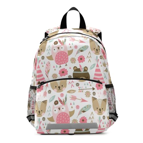 ISAOA Sac à dos pour enfant avec rênes pour garçons et filles, motif animaux roses, sac à dos pour enfants, sac à dos de garderie, sac de voyage pour...