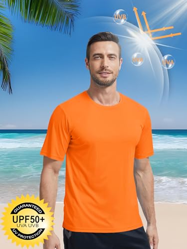 Men's Short Sleeve T-Shirt UPF 50+ Quick Dry Rash Guard Athletic Running T Shirts UV Sun Protection Swim Water Shirt2