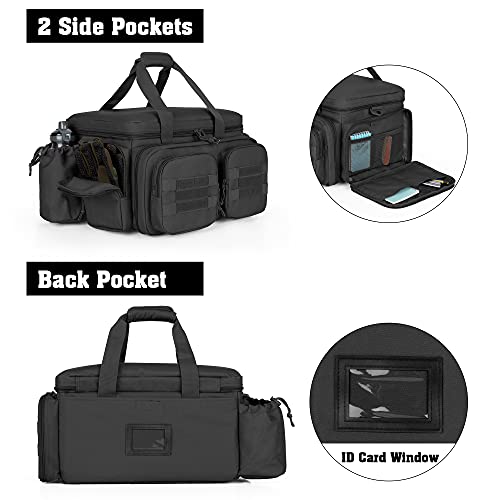 Dsleaf Tactical Pistol Range Bag For 5 Handguns, Shooting Gun Range Duffle Bag With 9X Magazine Slots For Hunting And Range Outdoor Activities, Black #TOP3