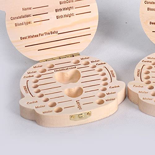 Baby Tanden Save Box, Tanden Box Save Organizer voor Baby Kids Houten Tandendoos Kinderen Souvenir Gift - Image 5