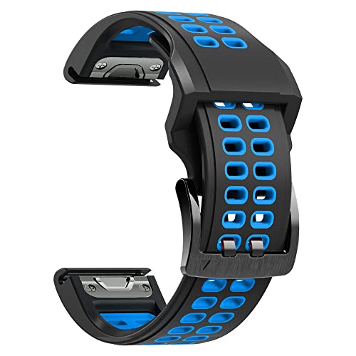 Bracelet montre 22mm pour Garmin Fenix 6 agate en silicone haute résistance