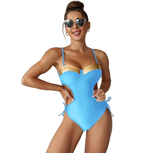 Maillot de bain une pièce vintage bleu idéal pour vos séances de natation cet été