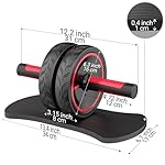READAEER Ab Roller Wheel, Heavy Duty Workout Equipment for Home Gym, Professional Metal Handle with Rubber Surface Abdominal Exercise Wheel for Strength Training, Ab Wheel with Knee Pad - Image 5