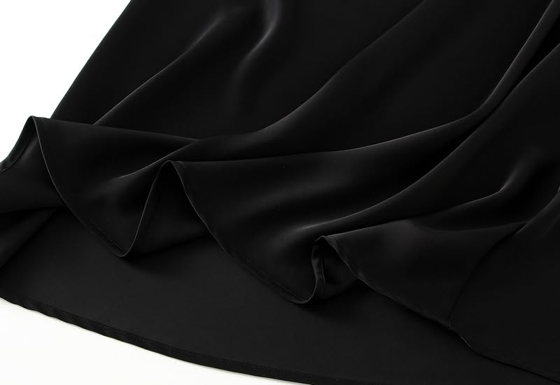 TangDao Women’s Satin Maxi Skirt Casual Elastic High Waist Fishtail Bodycon Long Skirts3