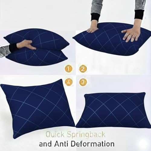 Image of TRIYON Microfiber Soft White Pillows for Bed| Pillows for Sleeping - Set of 6 (Size - 16x24 Inches) (6, Blue)