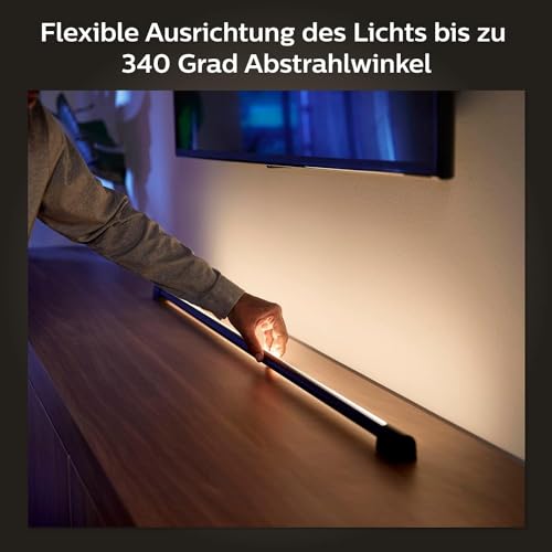 Philips Hue Play Gradient Light Tube schwarz 75cm, 110lm, Surround-Beleuchtung, bis zu 16 Mio. Farben, einstellbare Lichteffekte, steuerbar via App, für Fernseher geeignet 5