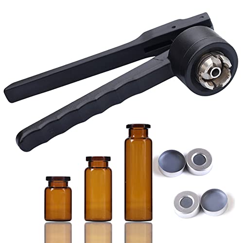 ZRZJBX Engarzadora De Tapas De Viales, Encapsuladora Manual De Botellas, Engarzadora De Botellas con Espacio De Cabeza para Viales, Pinzas para Tapar,20mm