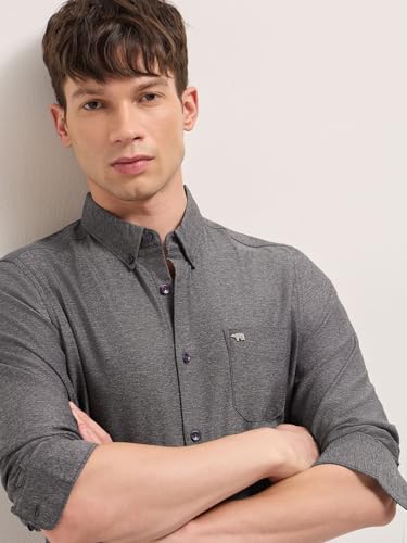 Image of THE BEAR HOUSE Men's Blue Slim Fit Cotton Checkered Shirt