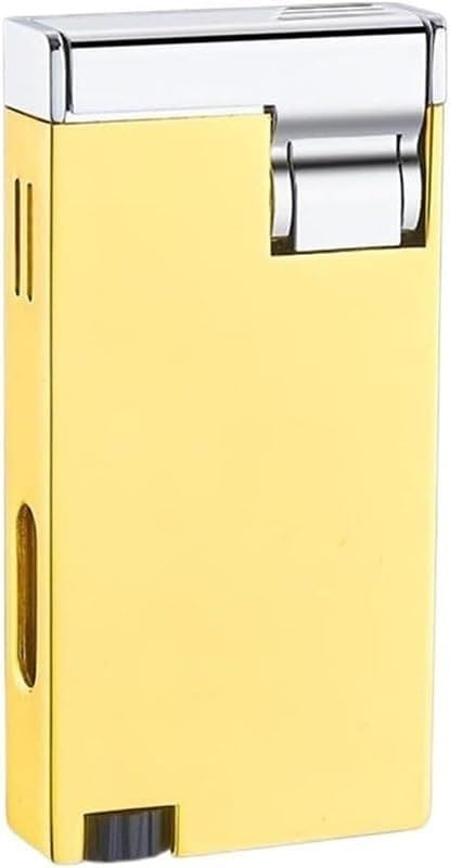 Encendedor a Butano Doble Llama Cortavientos Dorado miniatura 1
