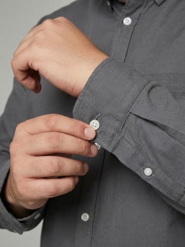 Image of Urbano Plus Men's Cotton Full Sleeve Regular Fit Solid Oxford Shirt with Button-Down Collar