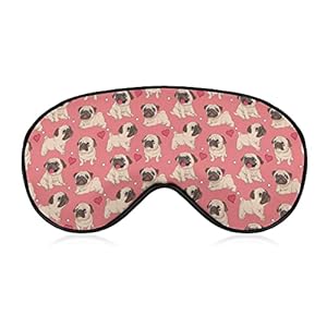 Funny Cartoon Pugs Puppies Sleep Eye Mask Soft Sleep Cover Blindfold Sleeping Mask Cover for Sleep Travel