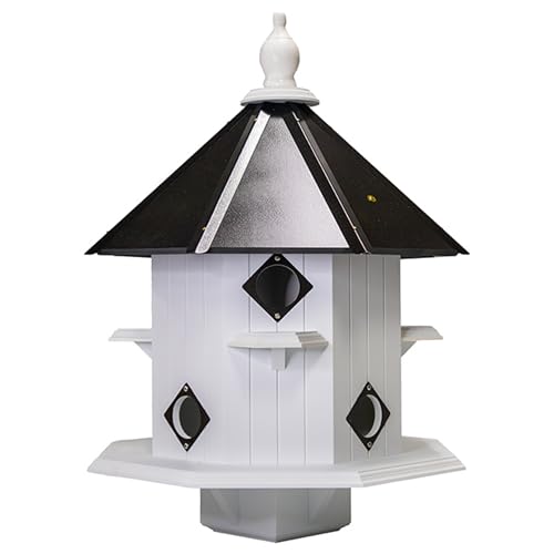 BestNest Purple Martin Castle House – Black Roof | Premium 8-Room Purple Martin Birdhouse for Backyard & Garden | Durable & Decorative Outdoor Bird House