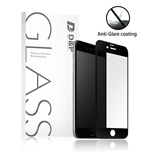iPhone 6s Anti Glare Glass Screen Protector, D&P Front Anti Glare /Matte Full Cover Tempered Glass For Apple iPhone 6s/6[3D Touch Compatible][Black]+ Back Matte PET