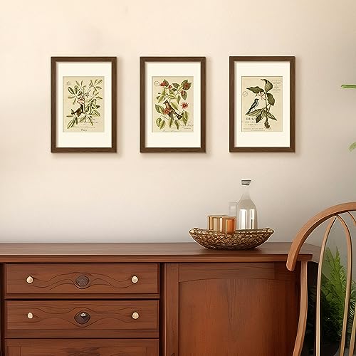 Image of upsimples 8x12 Picture Frame, Display Pictures 6x8 with Mat or 8 x 12 Without, Wall Hanging Photo Frames, Brown, 1 Pack