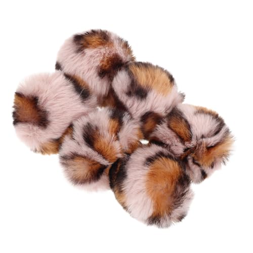 ibasenice 6Pcs Pet Plush Ball Funny Leopard Balls for Cats Interactive Play Bright Colors to Stimulate Curiosity Cat for Indoor Fun