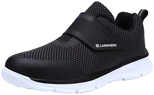 Zapatillas de Seguridad Hombre,LM180121 SBP Zapatos de Trabajo Mujer con Punta de Acero Ultra Liviano Reflectivo Transpirable 46 EU,Blanco Negro