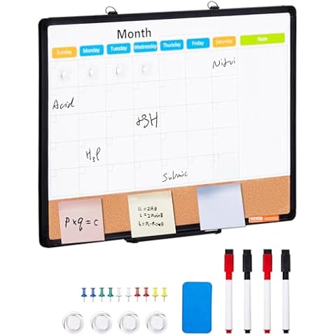 VEVOR Monthly Calendar Whiteboard & Cork Board Cover