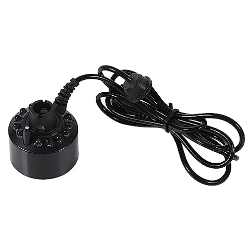 Qcwwy Nebler Nebelmaschine, 24V 12 LED Farbwechsel Luftbefeuchter Ultraschall Nebelmaschine Wasserteich Zerstäuber Luftbefeuchter für Gartenarbeit und Teichnutzung