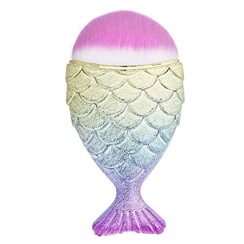 Pincel Para Base Com Cabo Curto Formato De Peixe Marco Boni Cor:Rosa