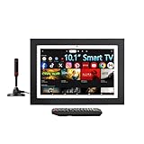 IONETECK 10.1 inch Small Smart Kitchen TV with ATSC Antenna, Touch Screen, Play Store, Calendar, Picture Frame and Video Call, Portable MINI Design for Home, RV, Bedroom, Boat, Truck and Travel